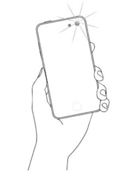 a smartphone camera in use
