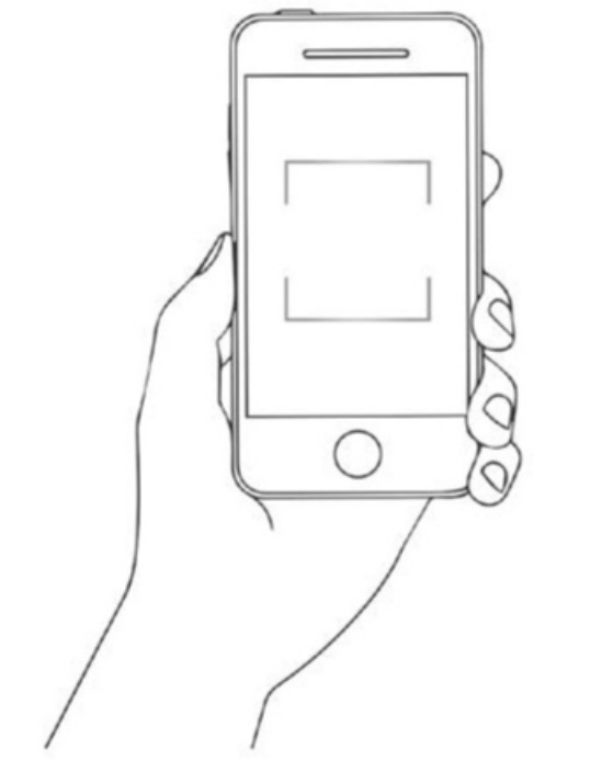 a phone showing the area of interest in the middle of the frame